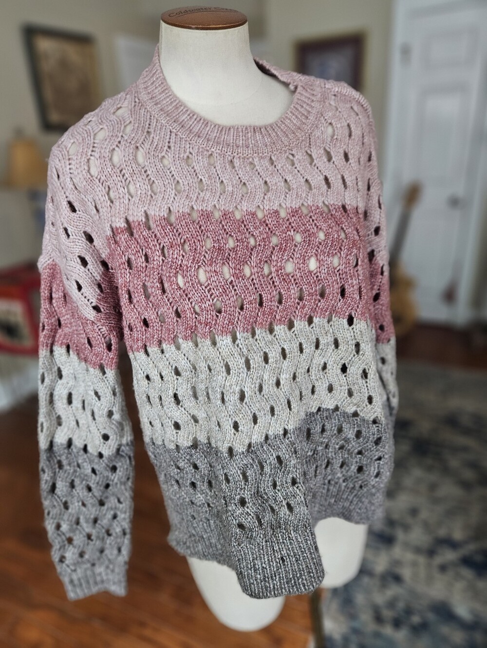 Charlie B Eyelet Sweater Large